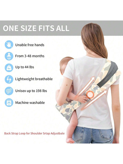 Baby Sling Carrier, Child Compact Hipseat One-Shoulder Carrier Portable Lightweight Baby Carrier Sling Hip Newborn To Toddler For Infants Carrying Up To 35 Lbs
