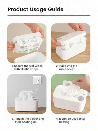 Baby Wet Wipes Warmer, Portable Heated Wipe Dispenser, Moisturizing Constant Temperature Warmer For Wet Tissue