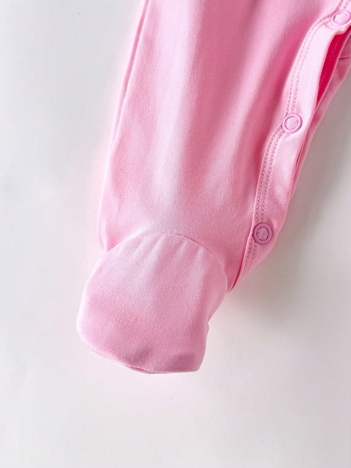 Babygirl Cute Casual Knit Pink Printed Footie Jumpsuit