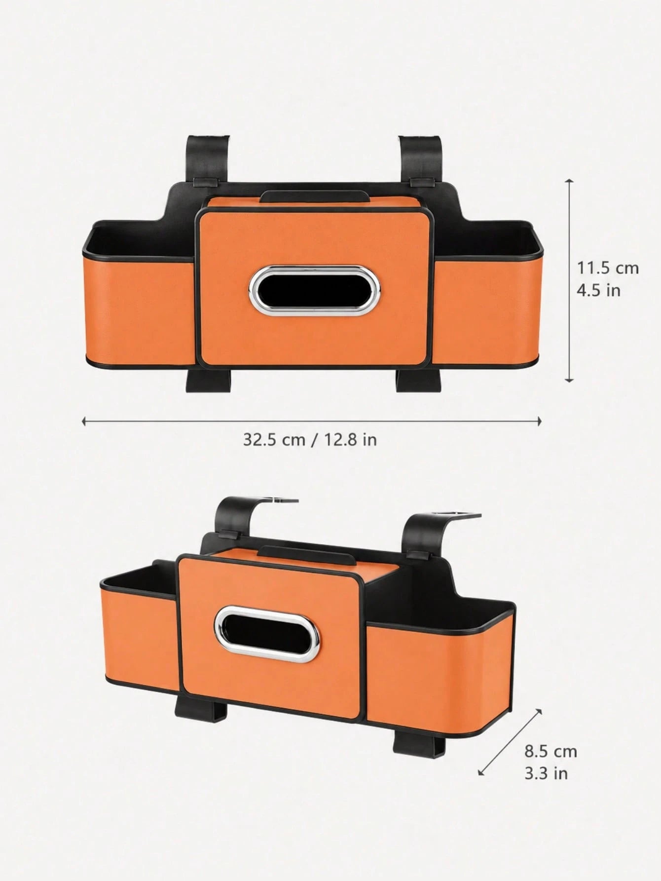 Back Seat Car Organizer,4 In 1 Multifunctional Car Back Seat Storage Box With Drink Cup Holder Tissue Box, For Hold Phone,Snacks, Drinks, Handbag-Orange,Essential For Long Trips, Also Suitable For Car