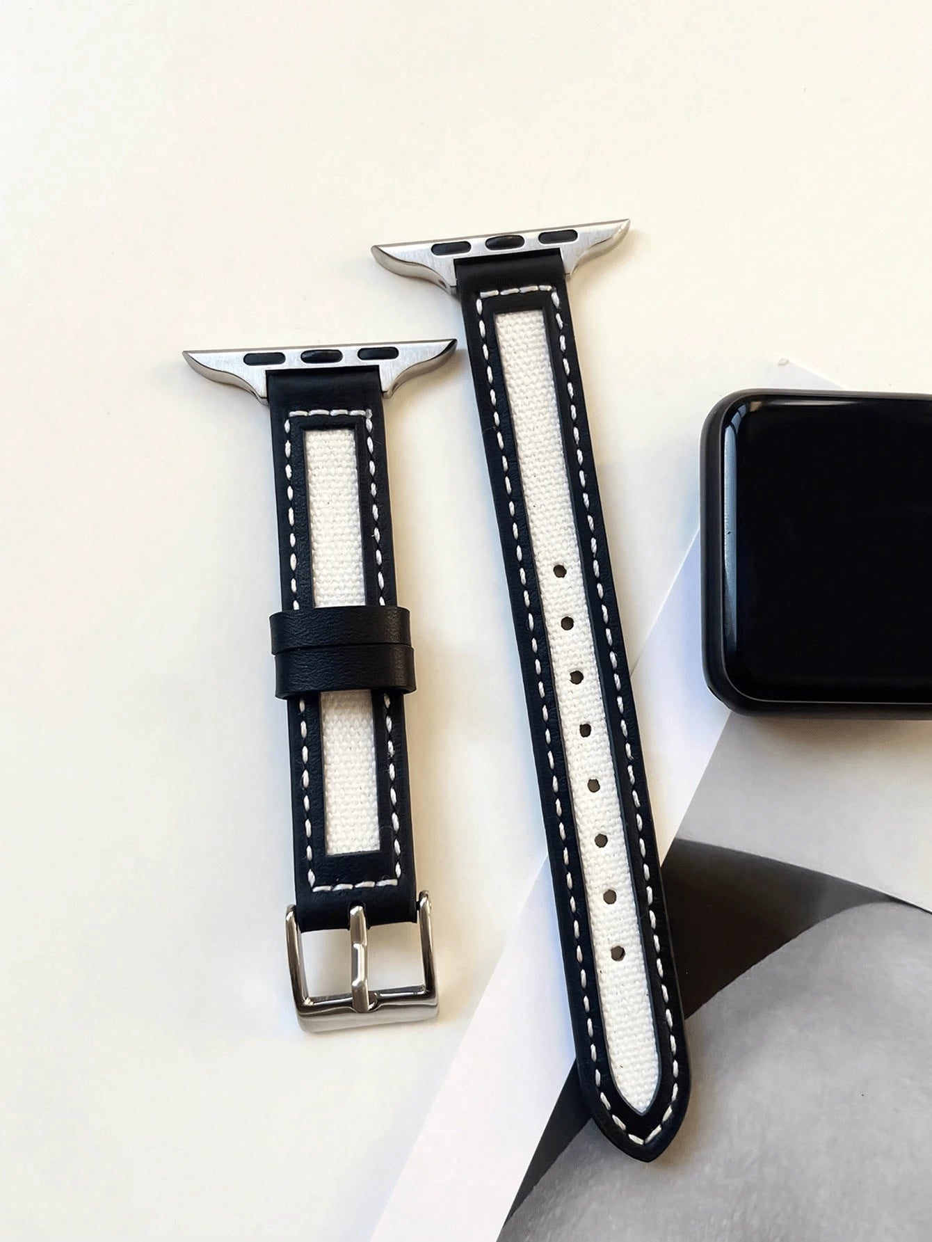 Band, Minimalist & Fashionable Canvas Strap, Compatible With Apple Watch Series 1/2/3/4/5/6/7/8/9/10/SE/Ultra, Metal Buckle Quick Release Design, Fits 38mm 40mm 41mm 42mm 44mm 45mm 49mm, Business Casu