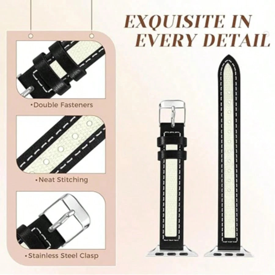 Band, Minimalist & Fashionable Canvas Strap, Compatible With Apple Watch Series 1/2/3/4/5/6/7/8/9/10/SE/Ultra, Metal Buckle Quick Release Design, Fits 38mm 40mm 41mm 42mm 44mm 45mm 49mm, Business Casu