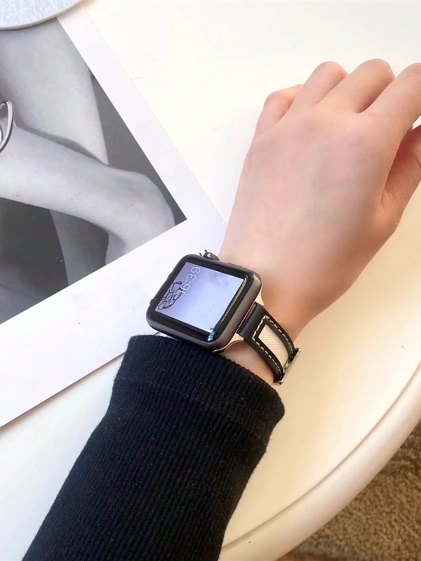 Band, Minimalist & Fashionable Canvas Strap, Compatible With Apple Watch Series 1/2/3/4/5/6/7/8/9/10/SE/Ultra, Metal Buckle Quick Release Design, Fits 38mm 40mm 41mm 42mm 44mm 45mm 49mm, Business Casu