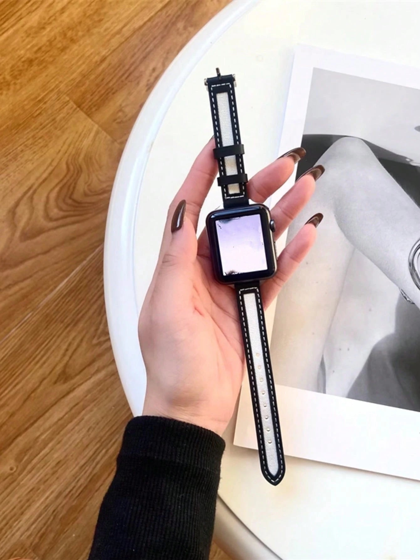 Band, Minimalist & Fashionable Canvas Strap, Compatible With Apple Watch Series 1/2/3/4/5/6/7/8/9/10/SE/Ultra, Metal Buckle Quick Release Design, Fits 38mm 40mm 41mm 42mm 44mm 45mm 49mm, Business Casu