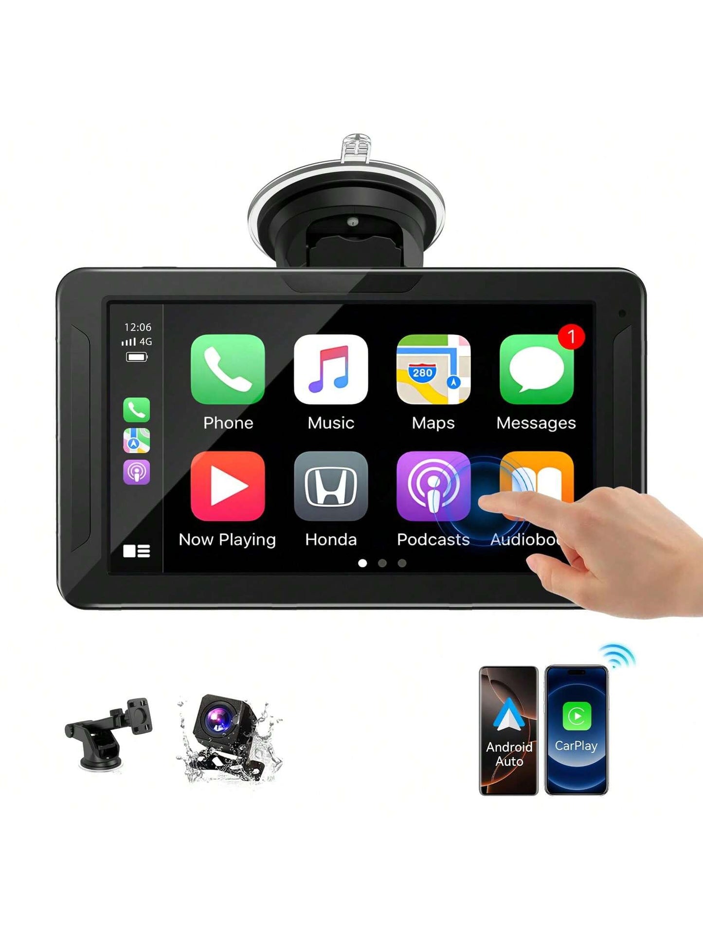 BDQ 7 Inch Car Radio Wireless Carplay & Android Auto Multimedia WIFI Video Player Portable MP5 Player+ Backup Rearview Camera
