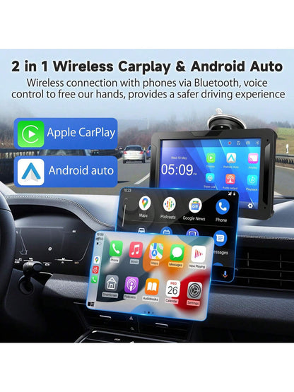 BDQ 7 Inch Car Radio Wireless Carplay & Android Auto Multimedia WIFI Video Player Portable MP5 Player+ Backup Rearview Camera