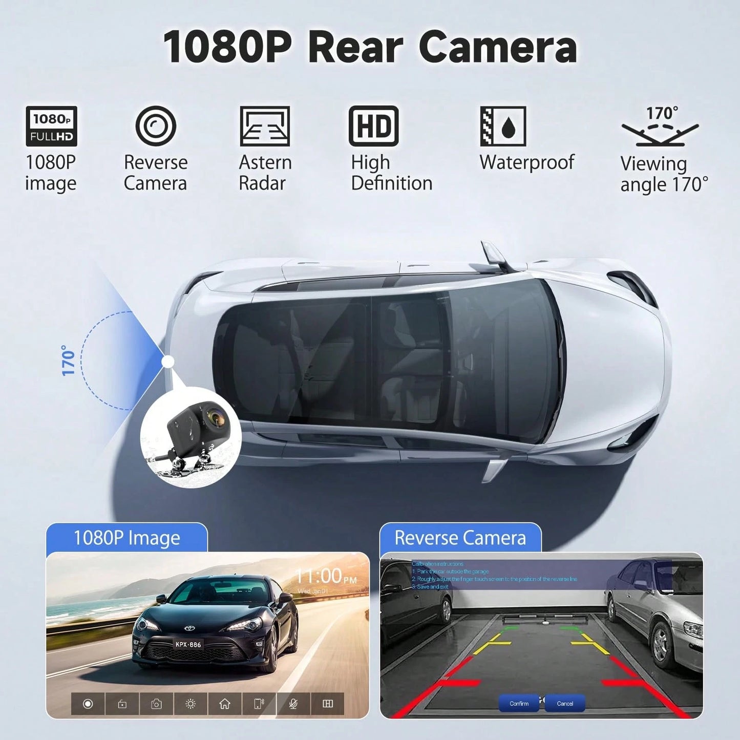 BDQ 7 Inch Car Radio Wireless Carplay & Android Auto Multimedia WIFI Video Player Portable MP5 Player+ Backup Rearview Camera