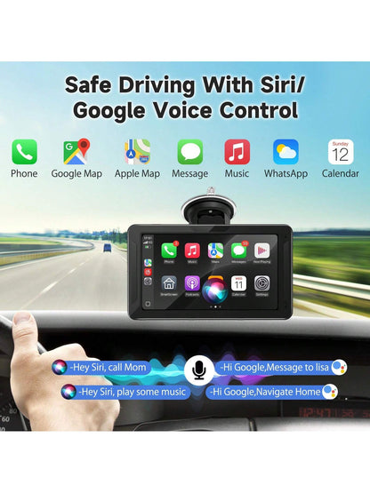 BDQ 7 Inch Car Radio Wireless Carplay & Android Auto Multimedia WIFI Video Player Portable MP5 Player+ Backup Rearview Camera