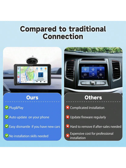 BDQ 7 Inch Car Radio Wireless Carplay & Android Auto Multimedia WIFI Video Player Portable MP5 Player+ Backup Rearview Camera