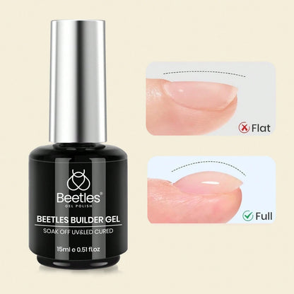 Beetles Builder Gel For Nails-Cover Nude Translucent 8 In 1 Nail Thickening Strengthening Building Apex