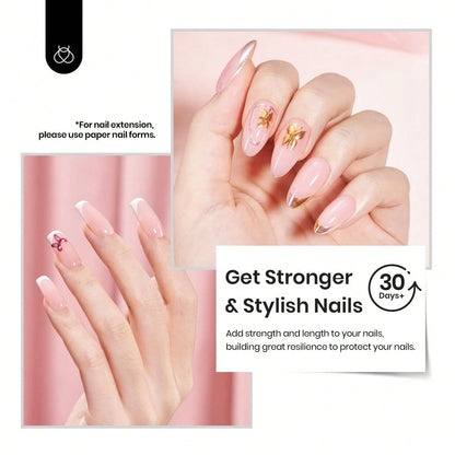 Beetles Builder Gel For Nails-Cover Nude Translucent 8 In 1 Nail Thickening Strengthening Building Apex
