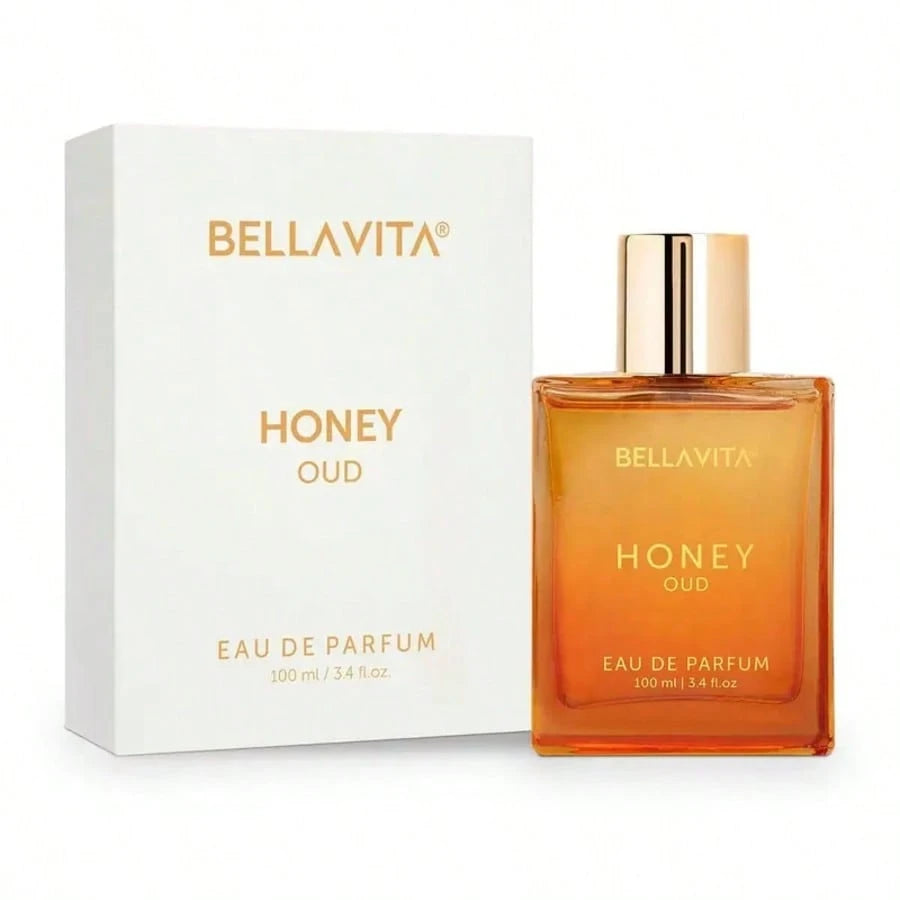 Bellavita Honey OUD Unisex Perfume Spray (3.4 Oz.)| Vanilla And Bergamot Notes, Lasting Arabian Fragrance, Floral Fragrance And Spicy Vegetable Gum Honey Fragrance