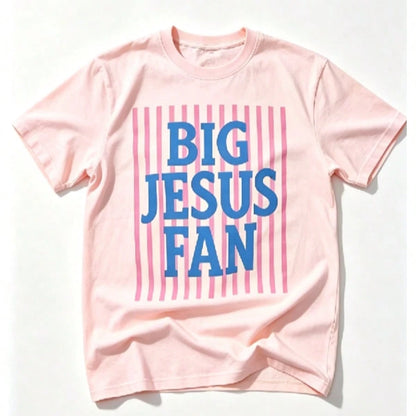 Big Jesus Fan Graphic Top-Loose-Fit Easy Relaxed Style