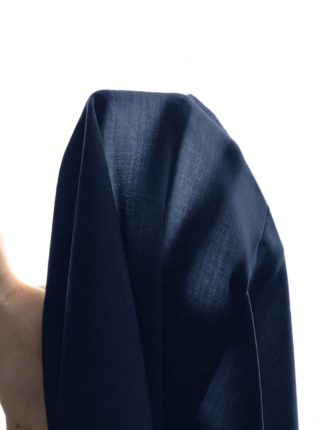Big Tween Girl Elegant Casual Blue & White Striped Linen Blazer, Featuring Shawl Collar, Pleated Design And 3/4 Sleeves, Suitable For Spring/Autumn Daily Wear