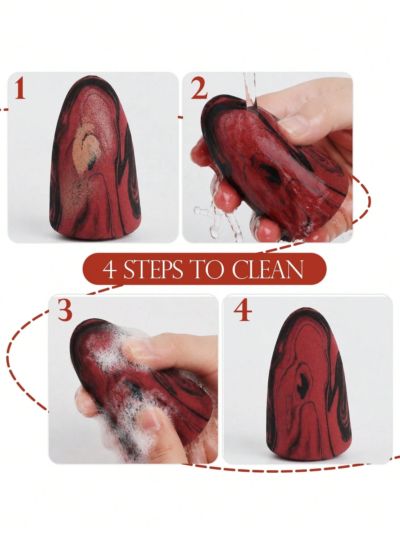 Black Red Rocket Head Beauty Sponge 2/4/6/8/12/20Pcs Non Latex Hydrophilic PU Makeup Sponge Blender, Soft Beauty Sponges For Foundation BB Cream Concealer Liquid Makeup