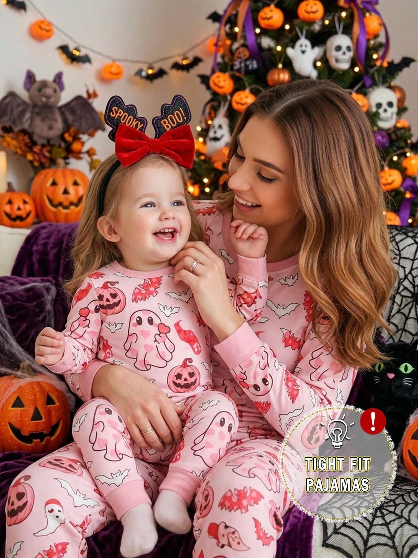 (Blind Box Series 7 Sets Randomly Sent 1 Set) Baby Girl 2-Piece Knit Round Neck Long Sleeve Leggings Set, White Purple Pink Cartoon Star Heart Colorful Flower Cat Print Pattern, Simple Casual Comforta