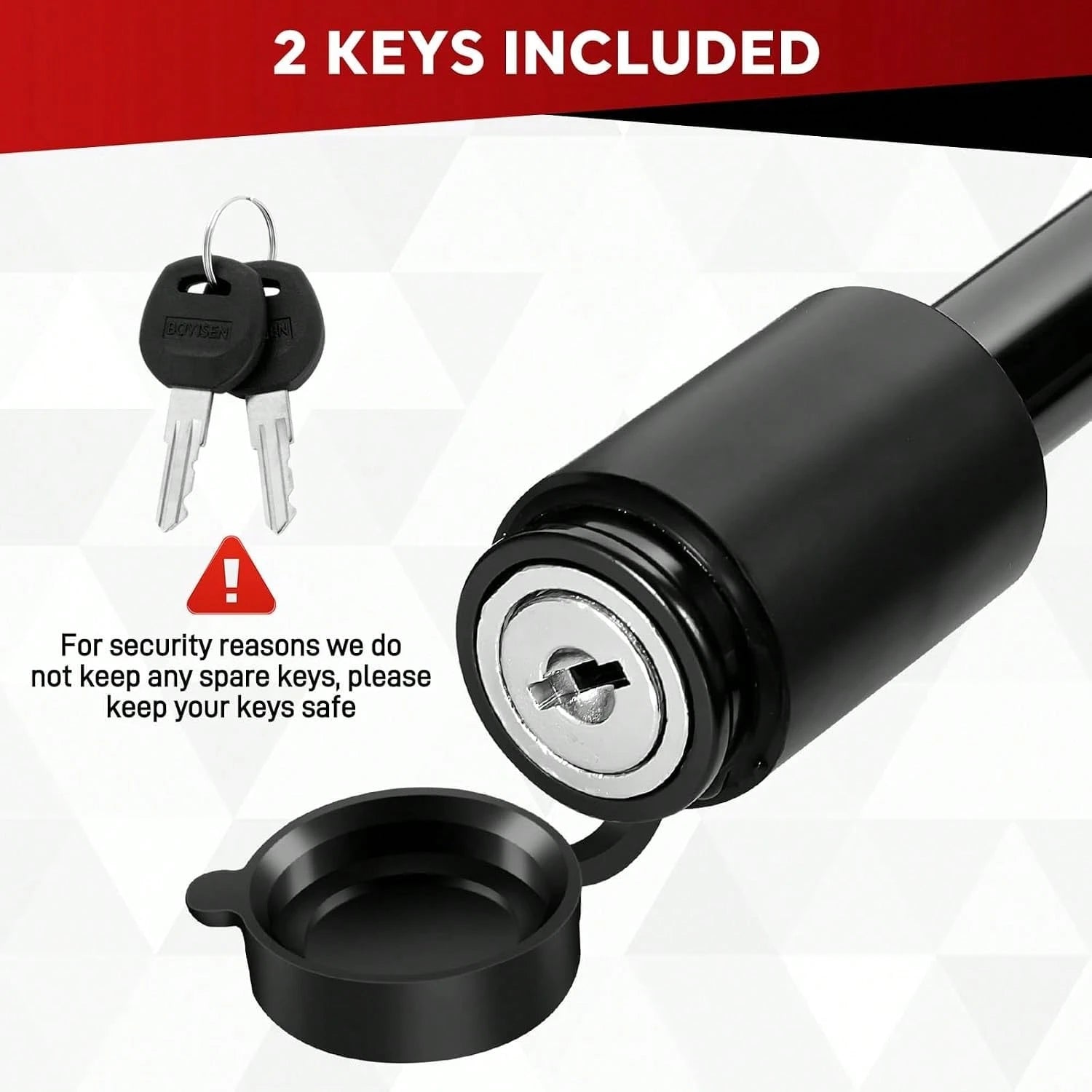 BOYISEN Trailer Hitch Pin Lock, 5/8" For Class III/IV/V 2" &Amp; 2.5" Receiver| 1 Pack, Weatherproof Cap, Anti-Theft, Fits RVs Trucks