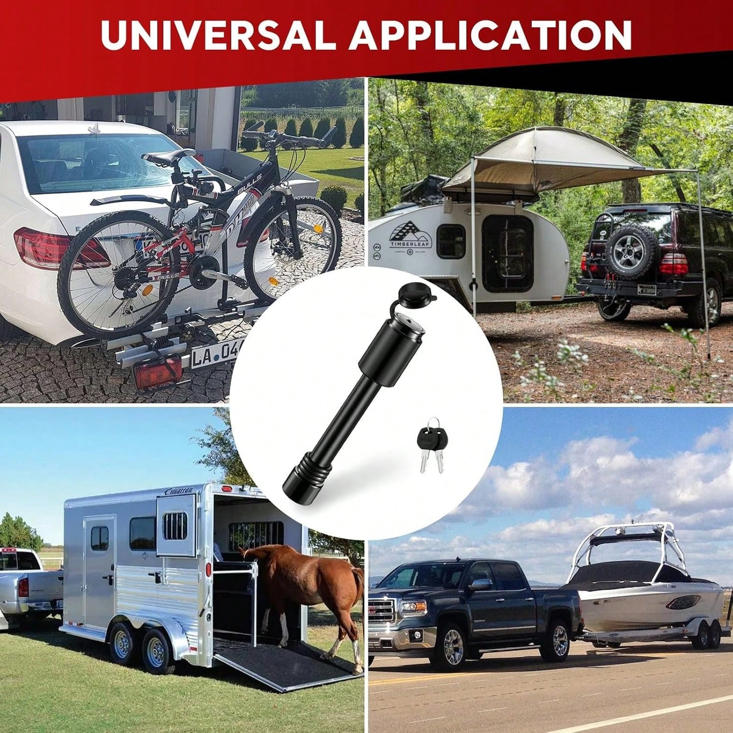 BOYISEN Trailer Hitch Pin Lock, 5/8" For Class III/IV/V 2" &Amp; 2.5" Receiver| 1 Pack, Weatherproof Cap, Anti-Theft, Fits RVs Trucks