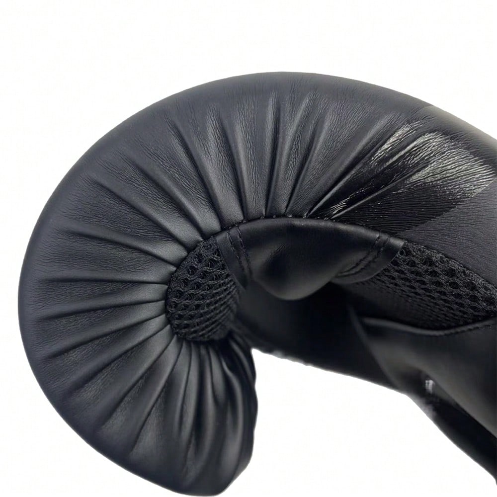BRONJEE Brand PU Leather Gloves, Suitable For Adults Aged 12-88, Matte Black, Professional Boxing Gloves, Available In 8oz, 10oz, 12oz, 14oz, 16oz, Suitable For Muay Thai Training, Punching Bag Traini