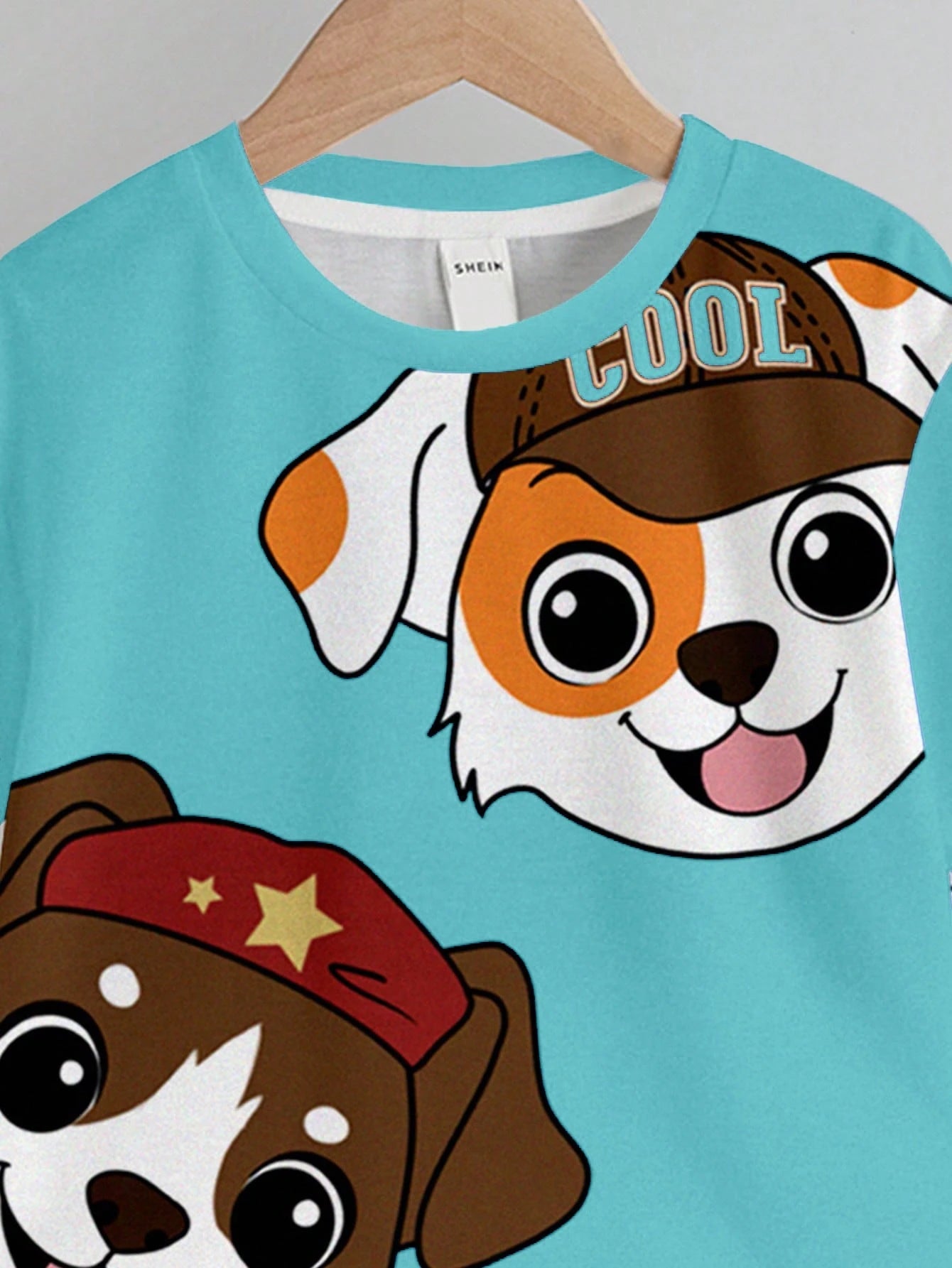 Bubblio Baby Boy 2pcs/Set Turquoise Summer Casual Cute Beach Shorts Suit,PUPPIES Graphic Round Neck Short Sleeve Tee,Everyday Basic Kids' Choice Collection