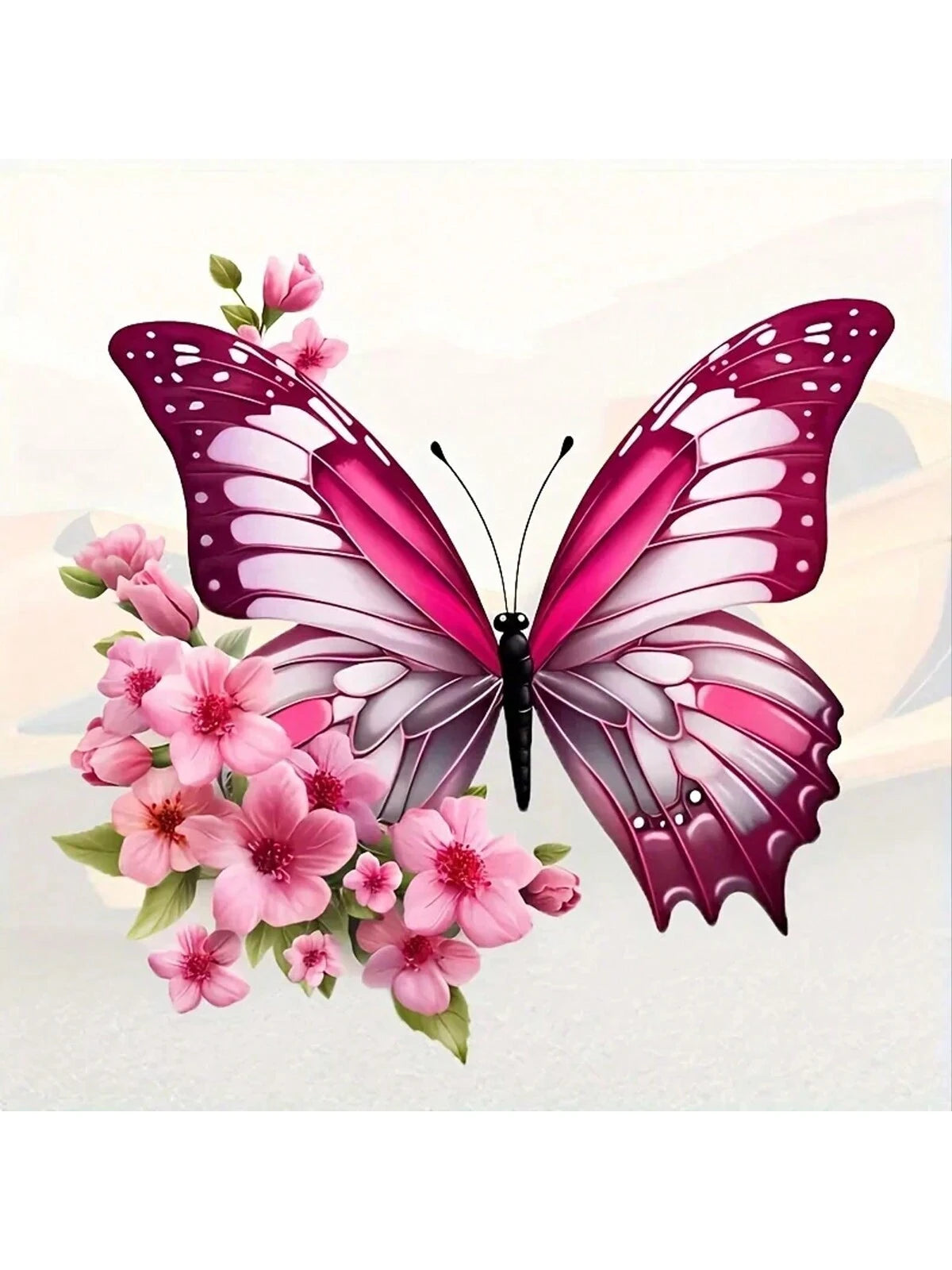 Butterfly And Flowers Car Stickers Waterproof Vinyl Decals Suitable For Auto Fuel Tank Bumper Window Scooter Body Laptop Decor