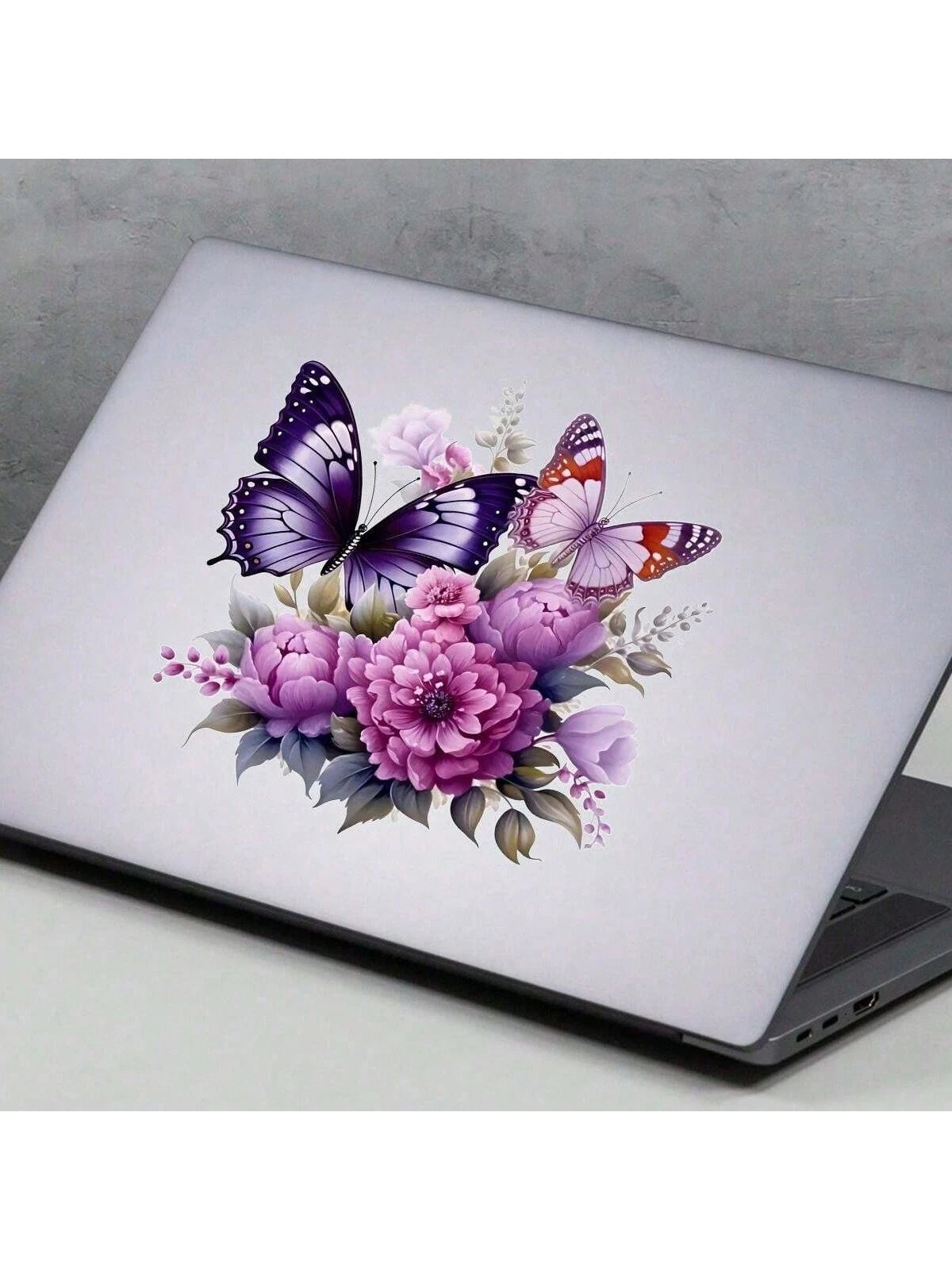 Butterfly And Flowers Car Stickers Waterproof Vinyl Decals Suitable For Auto Fuel Tank Bumper Window Scooter Body Laptop Decor