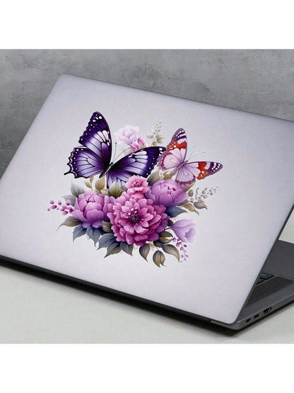 Butterfly And Flowers Car Stickers Waterproof Vinyl Decals Suitable For Auto Fuel Tank Bumper Window Scooter Body Laptop Decor