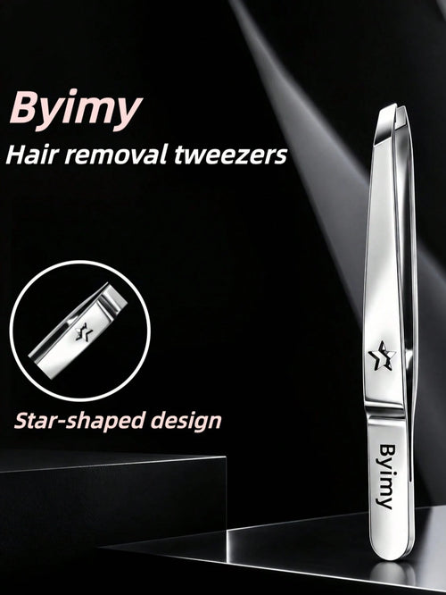 Byimy Brand Star Stainless Steel Eyebrow Tweezers, Hair Removal Tweezers, Beard Tweezers, Slanted Eyebrow Tweezers, Hair Removal Tweezers, Beard Tweezers, Eyebrow Tweezers, Hair Removal Tweezers, Eyel