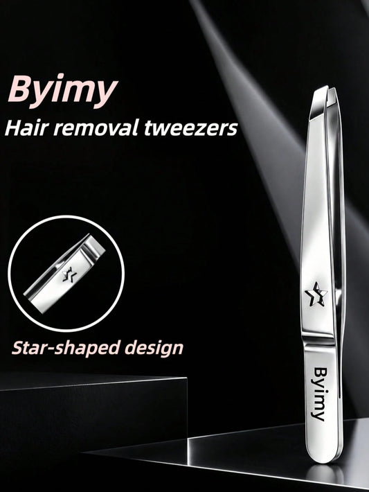 Byimy Brand Star Stainless Steel Eyebrow Tweezers, Hair Removal Tweezers, Beard Tweezers, Slanted Eyebrow Tweezers, Hair Removal Tweezers, Beard Tweezers, Eyebrow Tweezers, Hair Removal Tweezers, Eyel