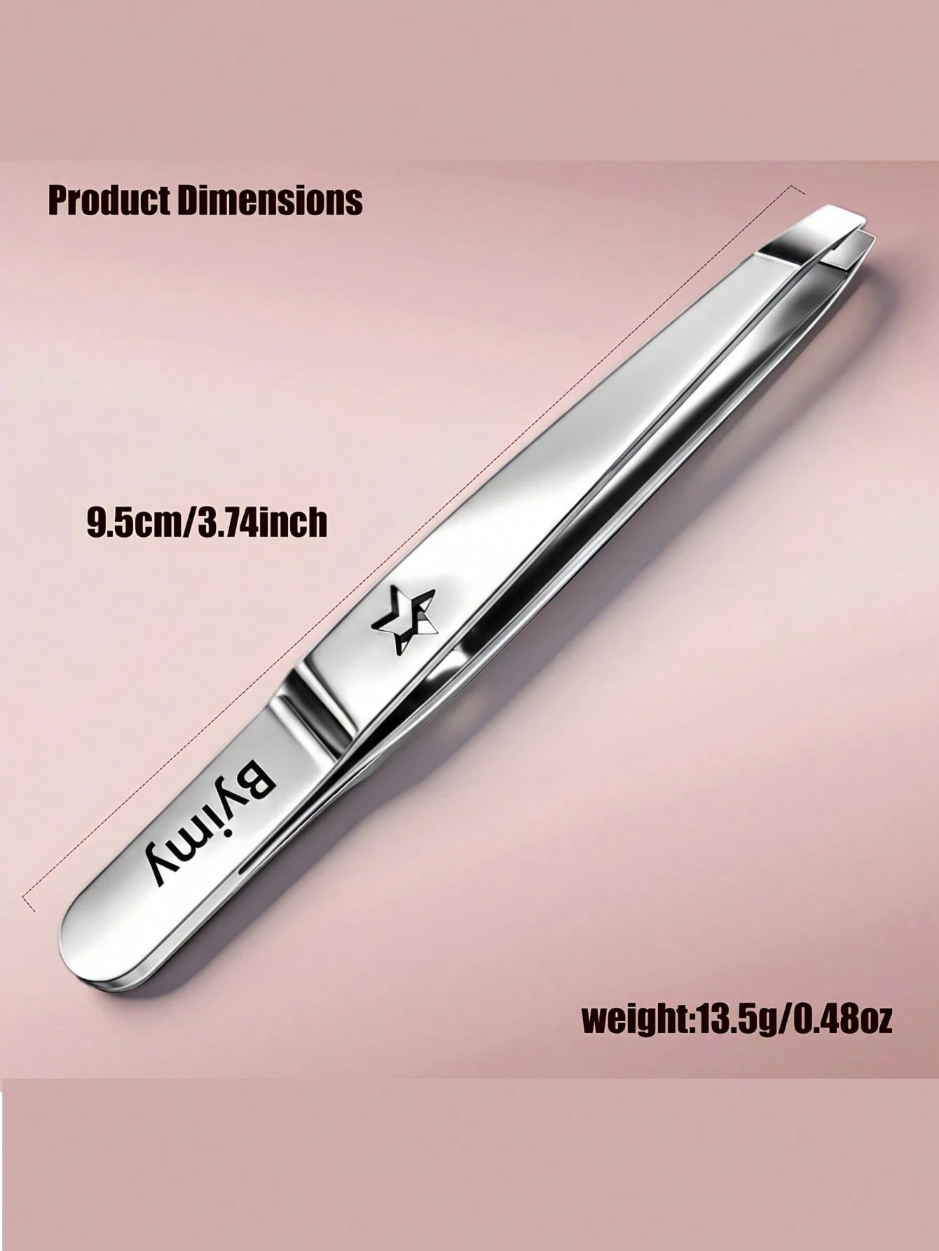 Byimy Brand Star Stainless Steel Eyebrow Tweezers, Hair Removal Tweezers, Beard Tweezers, Slanted Eyebrow Tweezers, Hair Removal Tweezers, Beard Tweezers, Eyebrow Tweezers, Hair Removal Tweezers, Eyel