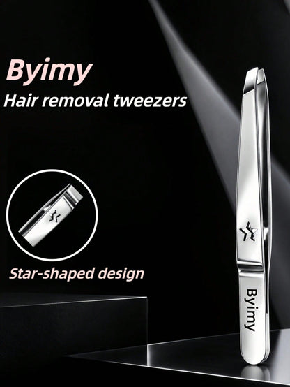 Byimy Brand Star Stainless Steel Eyebrow Tweezers, Hair Removal Tweezers, Beard Tweezers, Slanted Eyebrow Tweezers, Hair Removal Tweezers, Beard Tweezers, Eyebrow Tweezers, Hair Removal Tweezers, Eyel