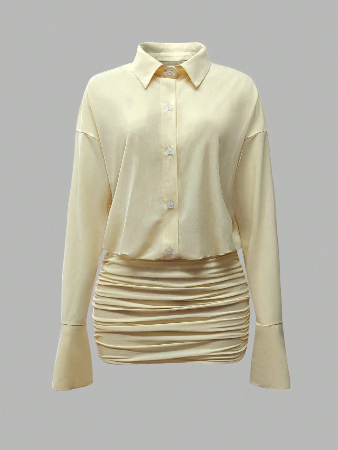 Cévolie 2025 Casual Solid Color Long Sleeve Fitted Mini Dress For Women, Christmas