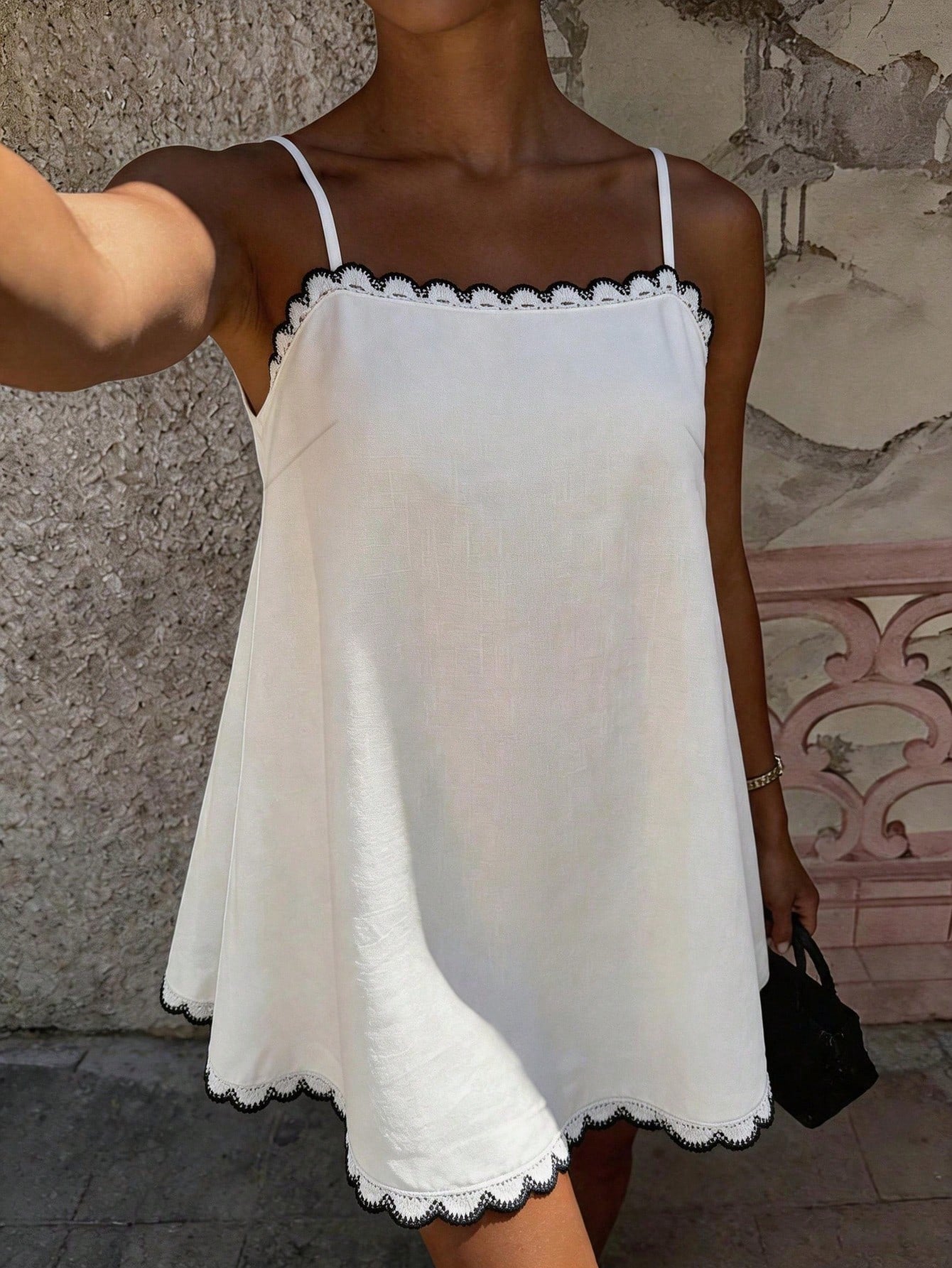 Cévolie Women's Fashion Elegant Casual Vacation Spaghetti Strap Dress