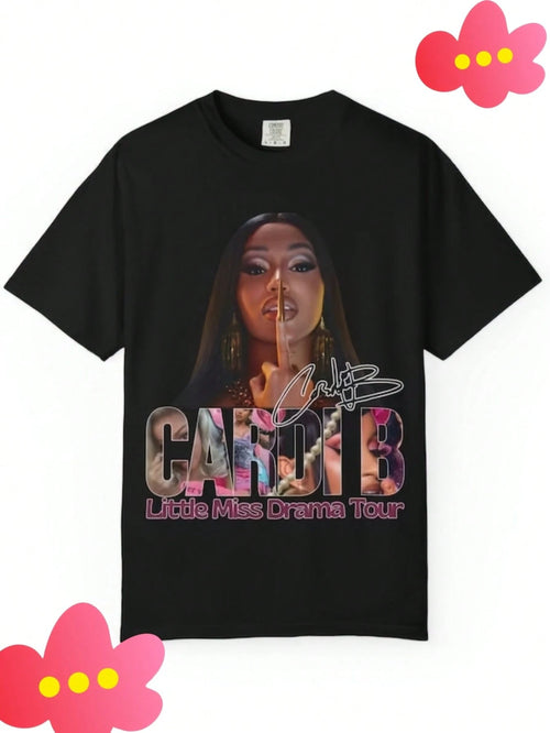 Ca-Rdi B Little Miss Drama Tour Shirt, Rap Concert Tee 2026, Pop Diva Vintage Graphic T-Shirt