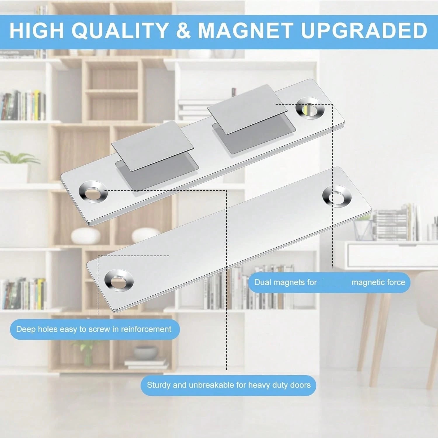 Cabinet Door Magnetic Catch Magnet 1/2/3/4/5/6/7/8/9pcs Ultra-Thin Door Magnetic Catch Cabinet Magnet Door Closer Double Magnet Drawer Wardrobe Magnetic Closing Hardware For Furniture Cabinet Doors