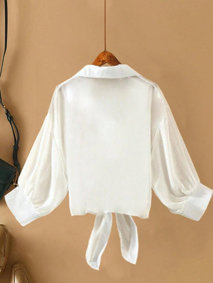 Calvaya Plus Size Women's Solid Color Simple Daily Long Sleeve Shirt Fall Cloth For Women