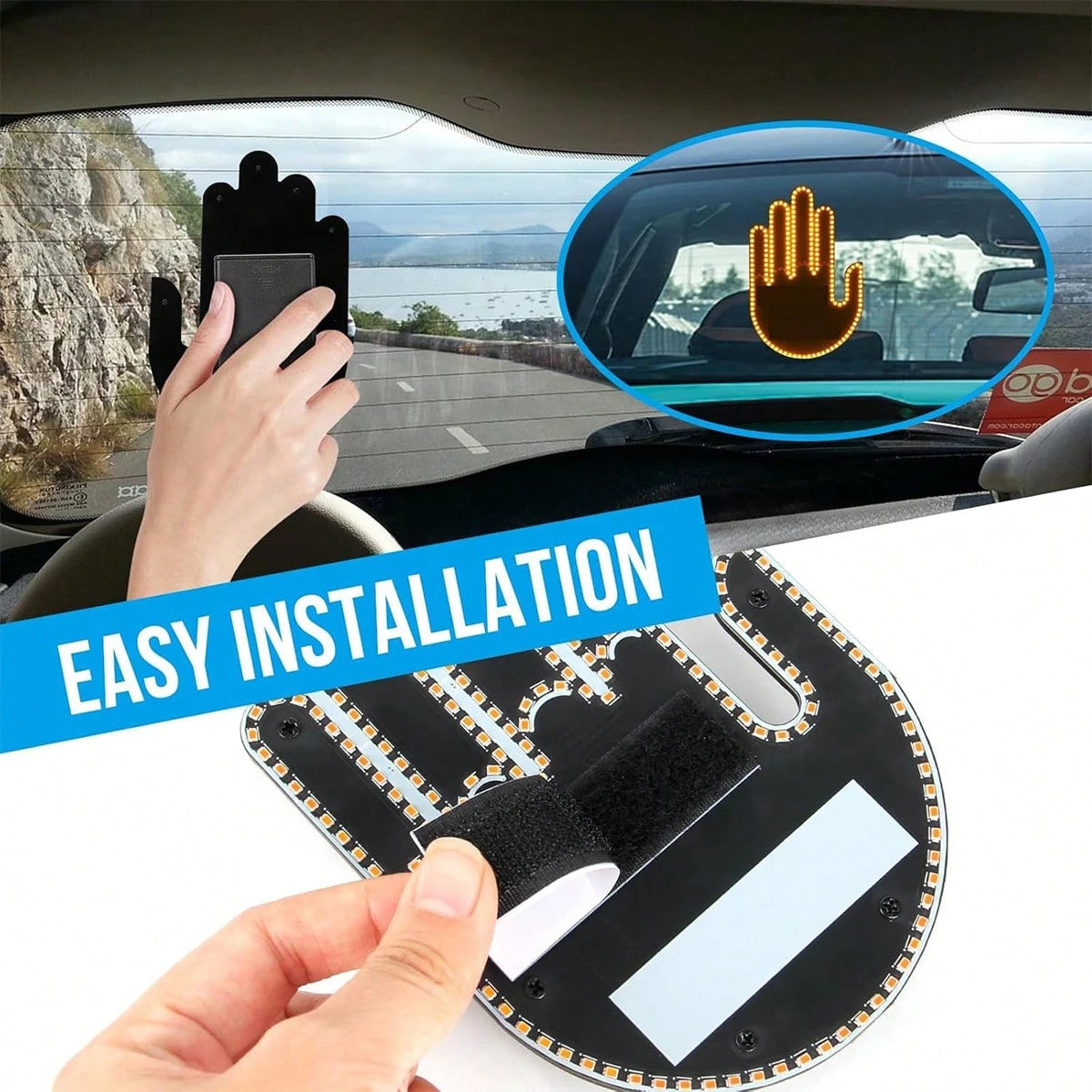 Car Accessories For Men, Car Finger Light With Remote- Give The Bird & Wave & Love To Drivers- Truck Accessories, Finger Flicker LED Hand Gesture Signs, Ideal Gift For Men And Women