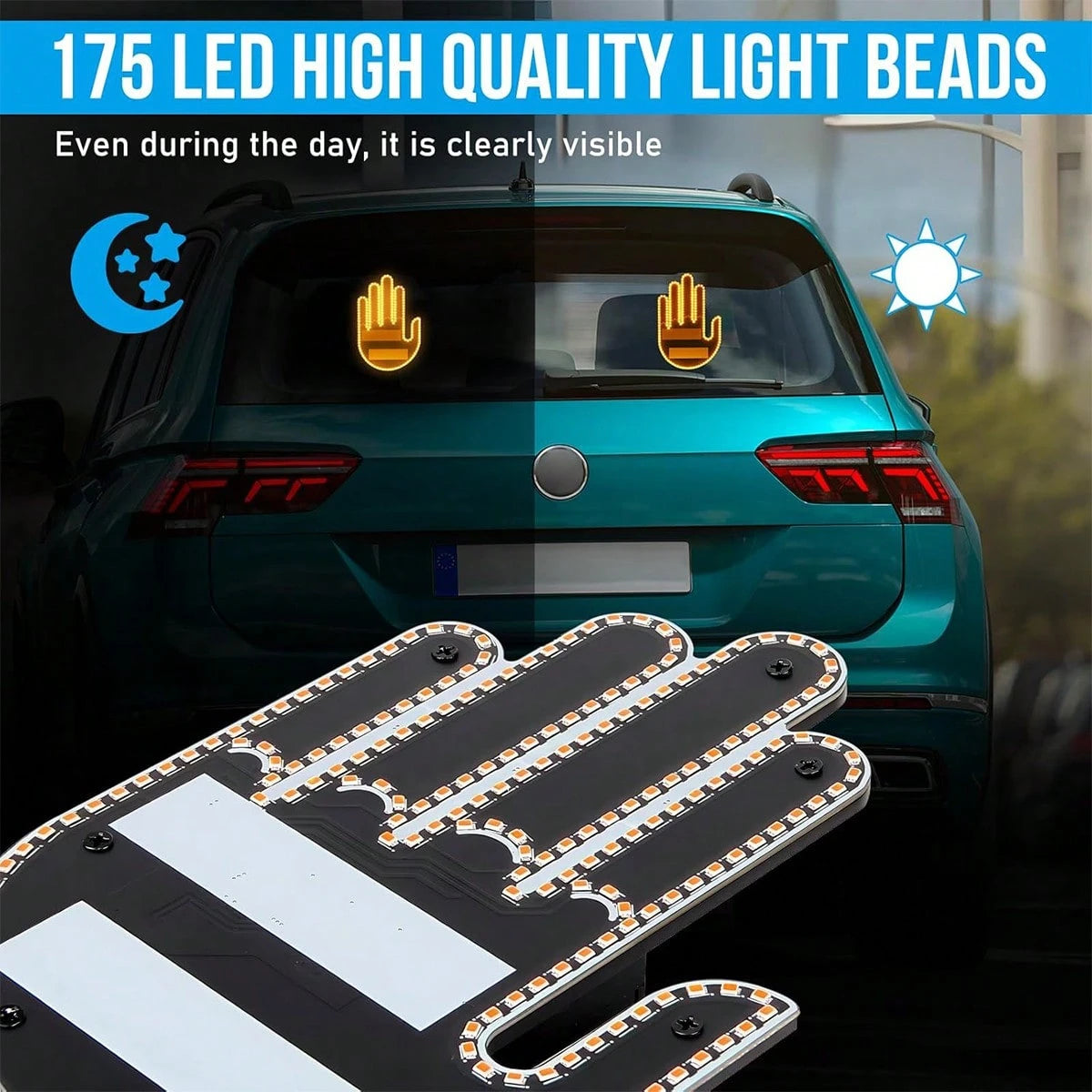 Car Accessories For Men, Car Finger Light With Remote- Give The Bird & Wave & Love To Drivers- Truck Accessories, Finger Flicker LED Hand Gesture Signs, Ideal Gift For Men And Women
