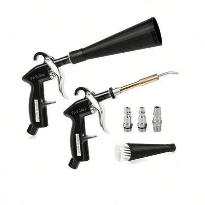 Car Cleaning Gun, Interior Detail Air Gun, Equipped With 3 Types Of Interface Adapters (European, American, Japanese), Car Interior Cleaning Set, Quickly Blows Away Dirt And Dust, Suitable For AI-Assi