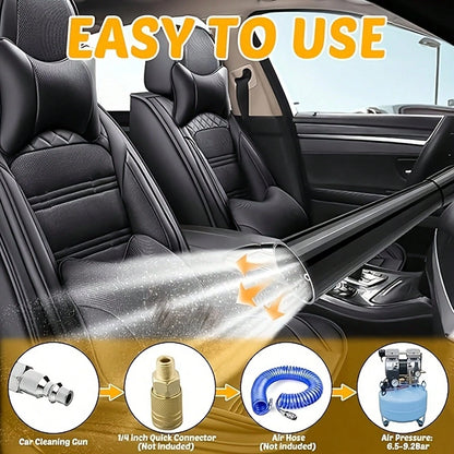 Car Cleaning Gun, Interior Detail Air Gun, Equipped With 3 Types Of Interface Adapters (European, American, Japanese), Car Interior Cleaning Set, Quickly Blows Away Dirt And Dust, Suitable For AI-Assi