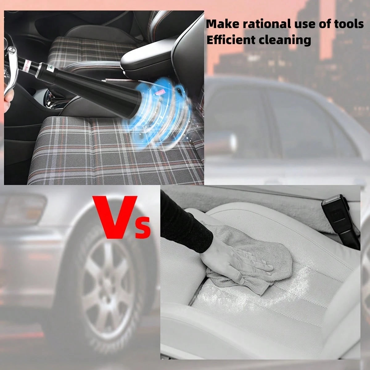 Car Cleaning Gun, Interior Detail Air Gun, Equipped With 3 Types Of Interface Adapters (European, American, Japanese), Car Interior Cleaning Set, Quickly Blows Away Dirt And Dust, Suitable For AI-Assi