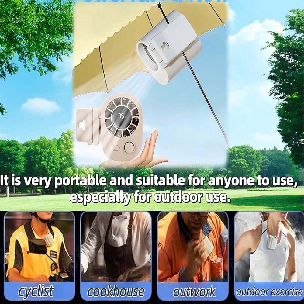 Car Clip On Fan With LED Display, 1200mAh Backseat Fan, USB Rechargeable Powerful Cooling Fans, 360° Rotation, 100 Speeds Adjustable, Clip On Fans For Car, Car Accessories