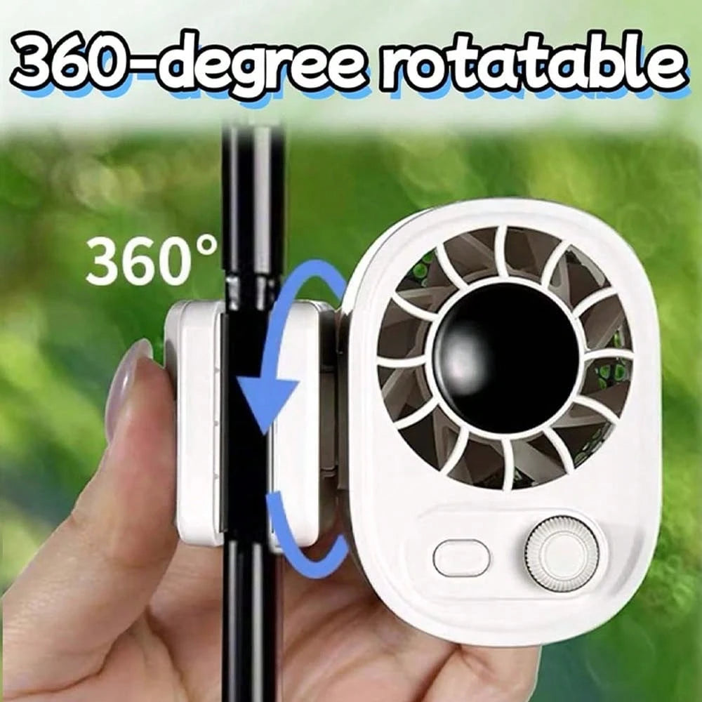 Car Clip On Fan With LED Display, 1200mAh Backseat Fan, USB Rechargeable Powerful Cooling Fans, 360° Rotation, 100 Speeds Adjustable, Clip On Fans For Car, Car Accessories