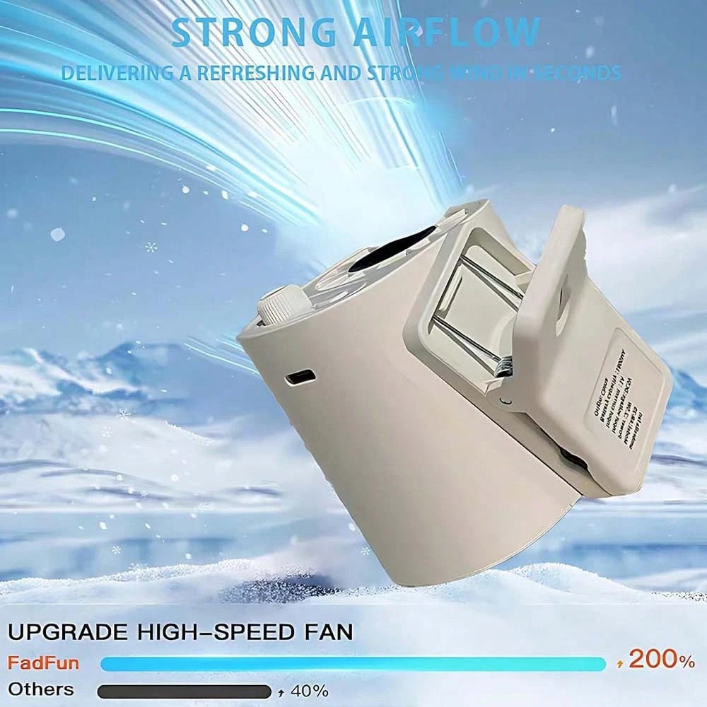 Car Clip On Fan With LED Display, 1200mAh Backseat Fan, USB Rechargeable Powerful Cooling Fans, 360° Rotation, 100 Speeds Adjustable, Clip On Fans For Car, Car Accessories