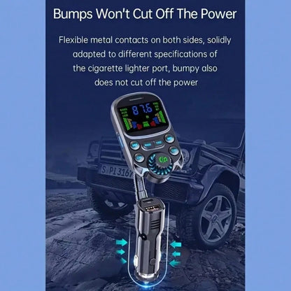 Car FM Transmitter Wireless 5.3 Handsfree Car Kit Bass 3.5mm AUX Audio Receiver QC3.0 PD 30W Fast Charging Mp3 Player