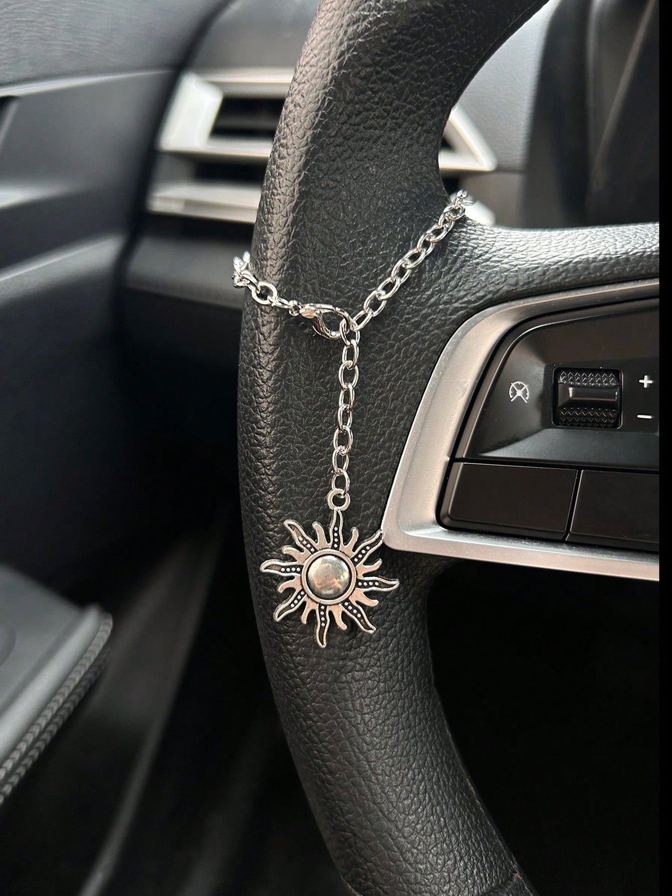 Car Hanging Ornament Bohemian Spiral Sun Silver-Tone Chain, Car Steering Wheel Decoration, Can Also Be Used As Bracelet, Niche Jewelry