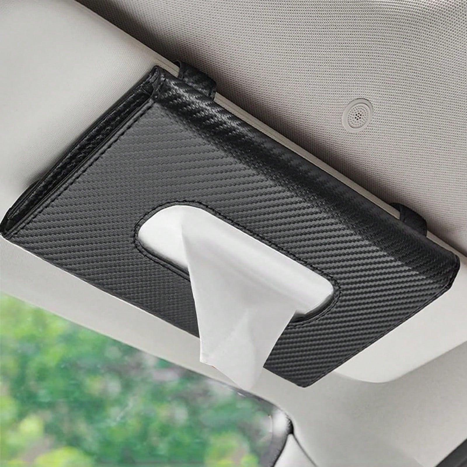 Car Napkins Holder & Visor Tissue Holder: Stylish Leather Vehicle Tissue Box & Mask Dispenser For Sun Visor- Perfect Backseat Tissue Paper Case