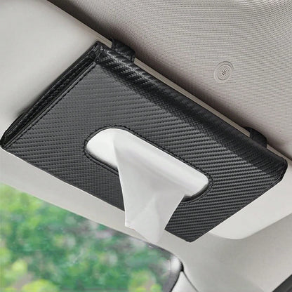 Car Napkins Holder & Visor Tissue Holder: Stylish Leather Vehicle Tissue Box & Mask Dispenser For Sun Visor- Perfect Backseat Tissue Paper Case