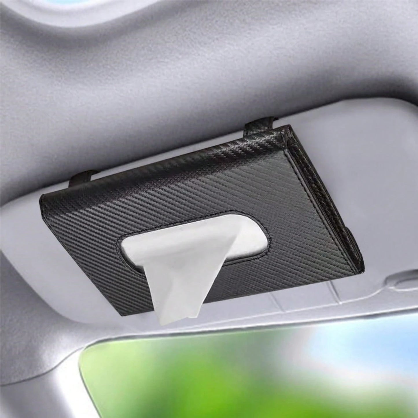 Car Napkins Holder & Visor Tissue Holder: Stylish Leather Vehicle Tissue Box & Mask Dispenser For Sun Visor- Perfect Backseat Tissue Paper Case