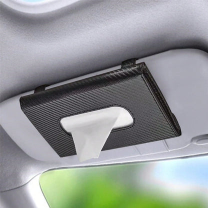 Car Napkins Holder & Visor Tissue Holder: Stylish Leather Vehicle Tissue Box & Mask Dispenser For Sun Visor- Perfect Backseat Tissue Paper Case